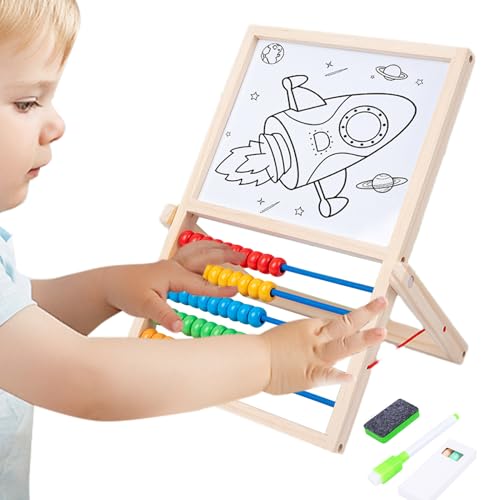 WJnflQN Magnetzeichnungsbrett, magnetische Zeichenbrett für Kinder | Holzmathematik -Schreibensnummer Magnet Board,Hand -Augenkoordination Multifunktionales Bildungsspielzeug für Kinder im Alter von von WJnflQN