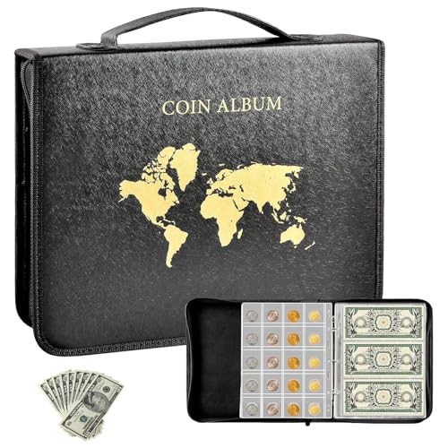 WJnflQN Münzalben für Sammler,Münzhalteralbum | Münzsammelbuch für Neujahrsgeschenke – tragbar und transparent für Briefmarken, Sammelkarten und Währung WJnflQN Münzalben für Sammler,Münzhalteralbum | Münzsammelbuch für Neujahrsgeschenke – tragbar und transparent für Briefmarken, Sammelkarten und Währung von WJnflQN