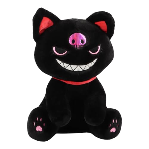 WJnflQN Piratenkatze Plüsch, Piratenkatze Stofftiere,Piratenkatzepuppe - Weiche gotische Tierpuppe, schlafender Begleiter, Desktop -Ornament für Kinder und Erwachsene, Heimdekoration von WJnflQN