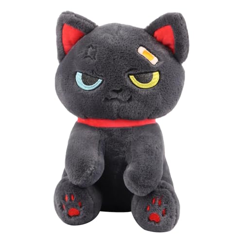 WJnflQN Piratenkatze gefülltes Tier, Katzengefüllte Tier,Piratenkatzepuppe - Weiche gotische Tierpuppe, schlafender Begleiter, Desktop -Ornament für Kinder und Erwachsene, Heimdekoration von WJnflQN