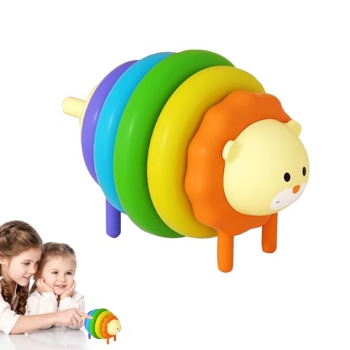 WJnflQN Regenbogen -Stapler -Set, Regenbogenblöcke - Feinmotorische Fähigkeiten Tierlernen Spielzeug - Form Farblernspiel Hand-Eye-Koordination Vorschulklassenzimmer für Kinder Klassenzimmerblöcke von WJnflQN
