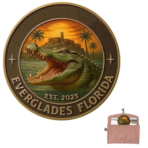 WJnflQN Sammelmünze - Alligator Humor Sammelmünze,Dekorationskollektion und Ausstellungsdekoration für Frauen, Sammler, Florida-Liebhaber, Kinder, Geschichtsinteressierte und Zuhause von WJnflQN