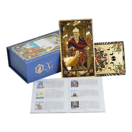 WJnflQN Tarotkarten Für Anfänger - 80 Stück Kartenspiel Mit Anleitung,Brettspiel Kartenset Mit Anleitungsbuch Für Kinder Und Erwachsene | Für Kinder Erwachsene Mädchen Frauen Männer von WJnflQN