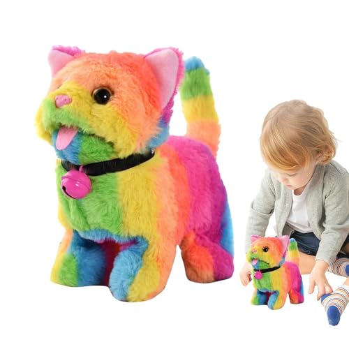 WJnflQN Wanderkatze Spielzeug, elektrische Plüschkatze - Interaktive realistische Bewegungskatze Batteriespielzeug mit Wagging Tail - Nettes ausgestopftes Walking -Tier mit miauen für Mädchen WJnflQN Wanderkatze Spielzeug, elektrische Plüschkatze - Interaktive realistische Bewegungskatze Batteriespielzeug mit Wagging Tail - Nettes ausgestopftes Walking -Tier mit miauen für Mädchen von WJnflQN