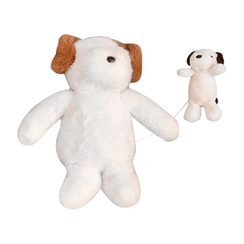 WJnflQN Welpen ausgestopftes Tier, Stofftierhund | Gefüllter Hund hält Plüschpupftierpuppe | Süße Figur Indoor -Ornament Kinder beruhigende Begleiterweichkissen für Sohn, Freundin von WJnflQN