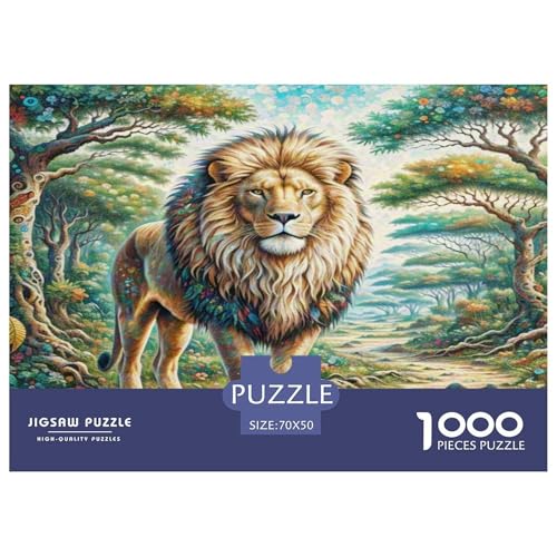 African Löwen Puzzle 1000 Teile Schwer Puzzle Spielzeug Lernspiel Impossible Herausforderungsspielzeug Für Erwachsene Und Kinder Ab 14 Jahren 70x50cm/1000pcs von WKASLDNS