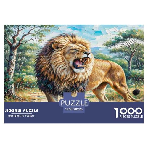 African Löwen Puzzle 1000 Teile Schwer Puzzle Spielzeug Pädagogisches Spiel Impossible Herausforderungsspielzeug Für Erwachsene Und Kinder in Bewährter 38x26cm/1000pcs von WKASLDNS