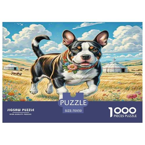 Bulldog Terrier Puzzles 1000 Teile Schwer Puzzle Spielzeug Lernspiel Impossible Herausforderungsspielzeug Für Erwachsene Und Kinder Ab 14 Jahren 70x50cm/1000pcs von WKASLDNS