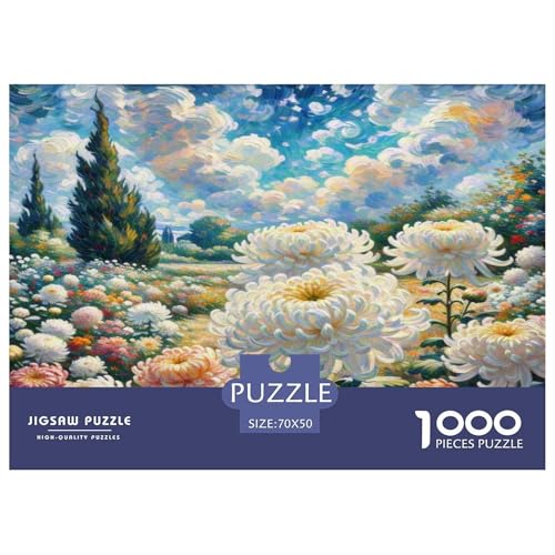 Chrysanthemen Puzzle 1000 Teile Schwer Puzzle Spielzeug Lernspiel Impossible Herausforderung Spielzeug Für Erwachsene Und Kinder Ab 14 Jahren 70x50cm/1000pcs von WKASLDNS