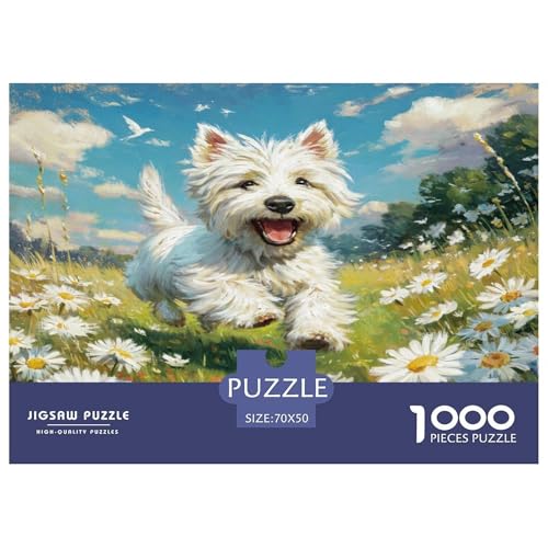 Cute Haustierhund Puzzle 1000-teilige Schwer Puzzle Spielzeug Lernspiel Impossible Herausforderungsspielzeug Für Erwachsene Und Kinder Ab 14 Jahren 70x50cm/1000pcs von WKASLDNS