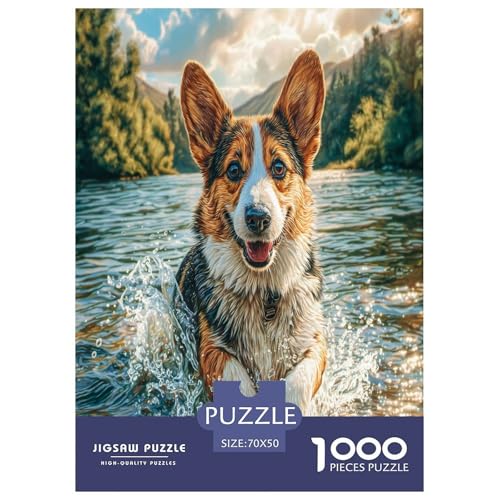 Cute Haustierhund Puzzle 1000-teilige Schwer Puzzle Spielzeug Lernspiel Impossible Herausforderungsspielzeug Für Erwachsene Und Kinder Ab 14 Jahren 70x50cm/1000pcs von WKASLDNS