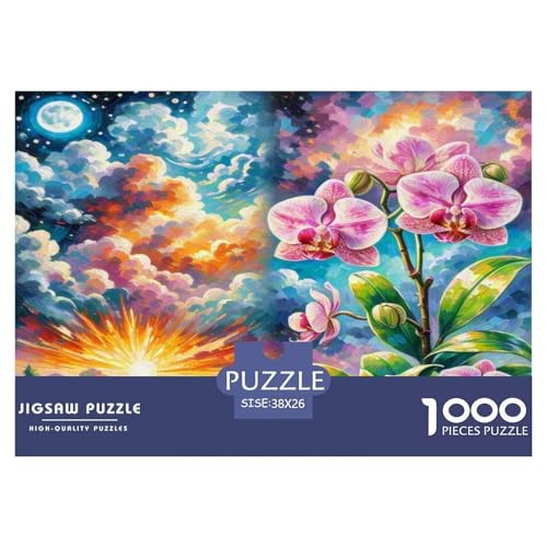 Dendrobium Orchideeee Puzzles 1000 Teile Schwer Puzzle Spielzeug Pädagogisches Spiel Impossible Herausforderungsspielzeug Für Erwachsene Kinder 38x26cm/1000pcs von WKASLDNS