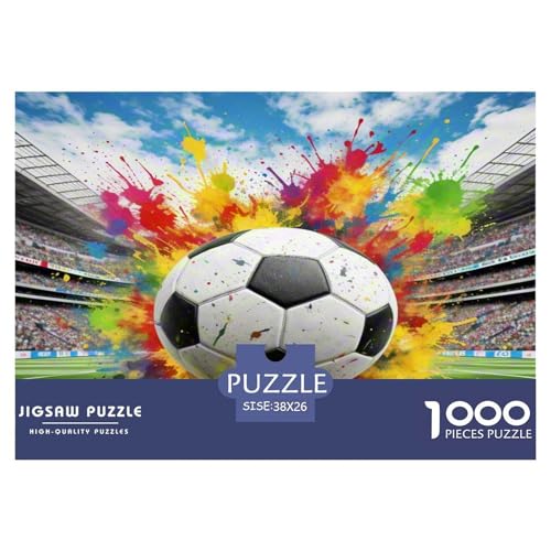 Fußball Puzzle 1000 Teile Schwer Puzzle Spielzeug Pädagogisches Spiel Impossible Herausforderung Spielzeug Für Erwachsene Und Kinder in Bewährter 38x26cm/1000pcs von WKASLDNS