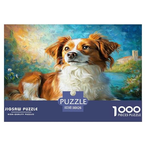 Haustierhund Puzzle 1000 Teile Schwer Puzzle Spielzeug Lernspiel Impossible Herausforderungsspielzeug Für Erwachsene Und Kinder Ab 12 Jahren 38x26cm/1000pcs von WKASLDNS
