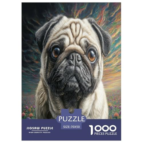 Haustierhund Puzzle 1000 Teile Schwer Puzzle Spielzeug Lernspiel Impossible Herausforderungsspielzeug Für Erwachsene Und Kinder Ab 12 Jahren 70x50cm/1000pcs von WKASLDNS