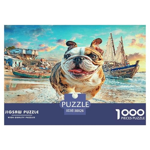 Haustierhund Puzzle 1000-teilige Schwer Puzzle Spielzeug Lernspiel Impossible Herausforderungsspielzeug Für Erwachsene Und Kinder Ab 14 Jahren 38x26cm/1000pcs von WKASLDNS