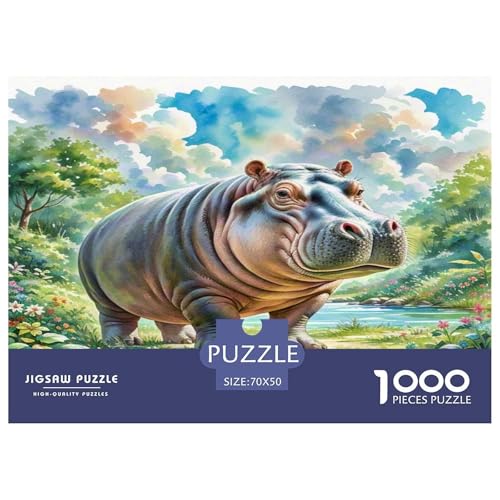 Hippopotamus Puzzle 1000-teilige Schwer Puzzle Spielzeug Pädagogisches Spiel Impossible Herausforderung Spielzeug Für Erwachsene Kinder 70x50cm/1000pcs Hippopotamus Puzzle 1000-teilige Schwer Puzzle Spielzeug Pädagogisches Spiel Impossible Herausforderung Spielzeug Für Erwachsene Kinder 70x50cm/1000pcs von WKASLDNS