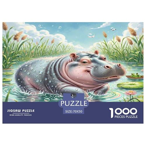 Hippopotamus Puzzle 1000-teilige Schwer Puzzle Spielzeug Pädagogisches Spiel Impossible Herausforderungsspielzeug Für Erwachsene Kinder 70x50cm/1000pcs Hippopotamus Puzzle 1000-teilige Schwer Puzzle Spielzeug Pädagogisches Spiel Impossible Herausforderungsspielzeug Für Erwachsene Kinder 70x50cm/1000pcs von WKASLDNS