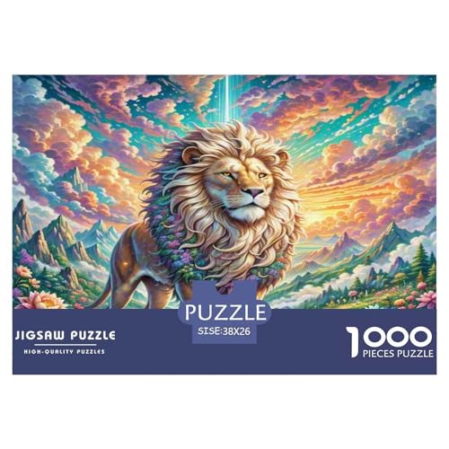 Löwen Puzzles 1000 Teile Schwer Puzzle Spielzeug Pädagogisches Spiel Impossible Herausforderung Spielzeug Für Erwachsene Und Kinder in Bewährter 38x26cm/1000pcs von WKASLDNS