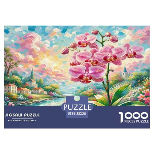 Orchidee Puzzle 1000-teilige Schwer Puzzle Spielzeug Lernspiel Impossible Herausforderungsspielzeug Für Erwachsene Und Kinder in Bewährter 38x26cm/1000pcs von WKASLDNS