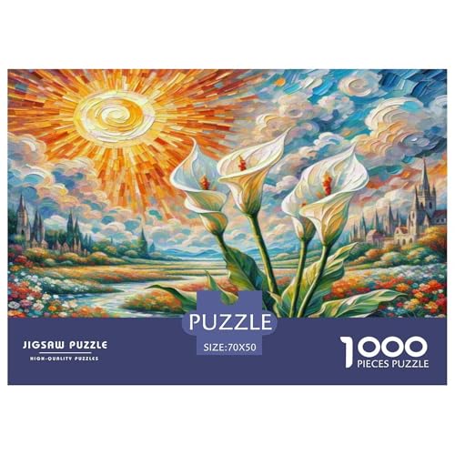 Peace Lilie Puzzle 1000-teilige Schwer Puzzle Spielzeug Lernspiel Impossible Herausforderung Spielzeug Für Erwachsene Kinder 70x50cm/1000pcs von WKASLDNS
