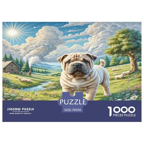 Schar Pei Puzzle 1000 Teile Schwer Puzzle Spielzeug Lernspiel Impossible Herausforderungsspielzeug Für Erwachsene Und Kinder Ab 14 Jahren 70x50cm/1000pcs von WKASLDNS