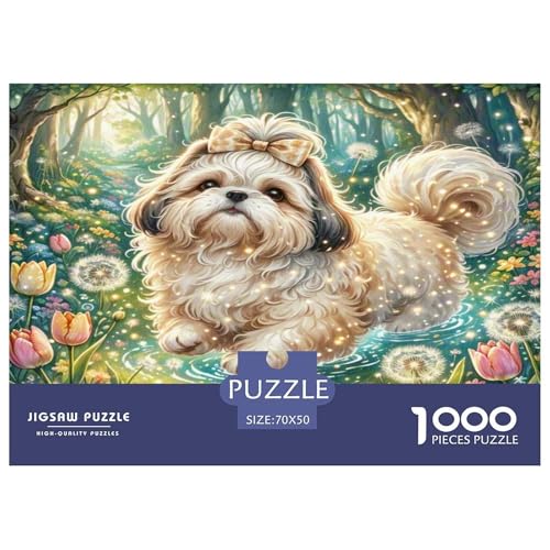 Shih Tzu Puzzle 1000-teilige Schwer Puzzle Spielzeug Lernspiel Impossible Herausforderungsspielzeug Für Erwachsene Und Kinder Ab 14 Jahren 70x50cm/1000pcs von WKASLDNS