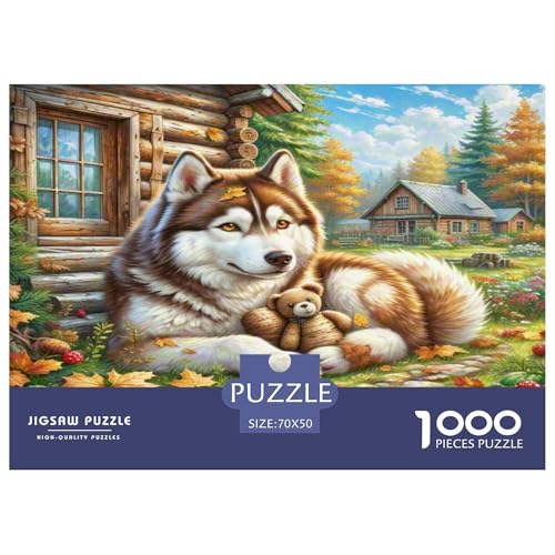 SibIrischer Husky Puzzle 1000 Teile Schwer Puzzle Spielzeug Pädagogisches Spiel Impossible Herausforderungsspielzeug Für Erwachsene Und Kinder in Bewährter 70x50cm/1000pcs SibIrischer Husky Puzzle 1000 Teile Schwer Puzzle Spielzeug Pädagogisches Spiel Impossible Herausforderungsspielzeug Für Erwachsene Und Kinder in Bewährter 70x50cm/1000pcs von WKASLDNS