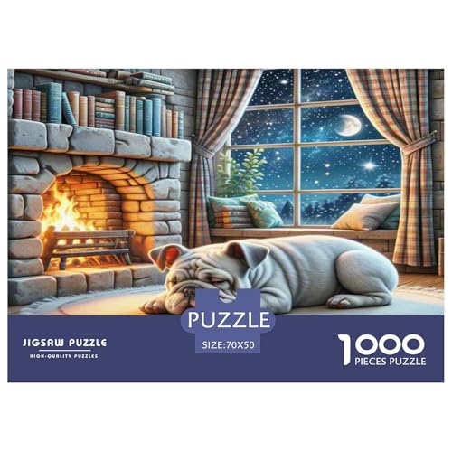 Spielzeug Bulldog Puzzle 1000 Teile Schwer Puzzle Spielzeug Lernspiel Impossible Herausforderung Spielzeug Für Erwachsene Und Kinder Ab 14 Jahren 70x50cm/1000pcs von WKASLDNS