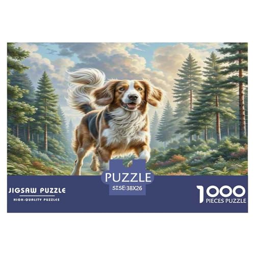 Welischer Springer Spaniel Puzzle 1000-teilige Schwer Puzzle Spielzeug Lernspiel Impossible Herausforderung Spielzeug Für Erwachsene Und Kinder Ab 12 Jahren 38x26cm/1000pcs von WKASLDNS