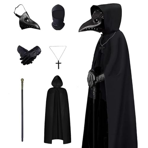WKLOUYHE Halloween Pestarzt Kostüm Steampunk Cosplay Party Kostüm Pest Doktor Maske für Männer Frauen Jungen Mädchen WKLOUYHE Halloween Pestarzt Kostüm Steampunk Cosplay Party Kostüm Pest Doktor Maske für Männer Frauen Jungen Mädchen von WKLOUYHE