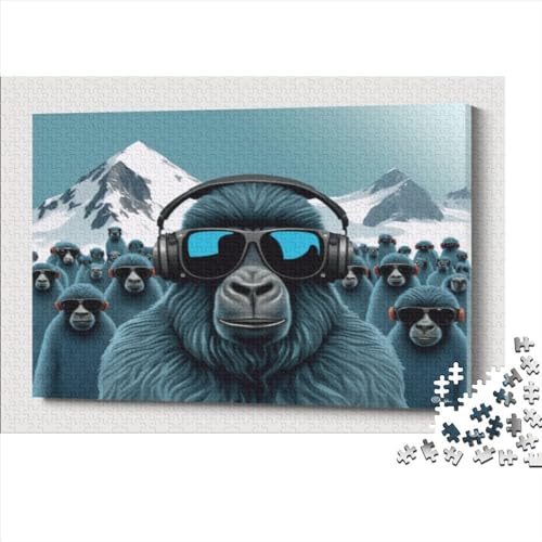 1000 Teile DJ Gorilla Puzzle, kreative rechteckige Puzzles für Erwachsene und Kinder, große Puzzles für Familien-Lernspiel 1000 Teile (75 x 50 cm) von WKMoney