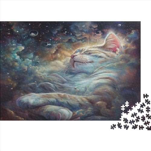 1000 Teile Galaxy Cat Puzzle, kreative rechteckige Puzzles für Erwachsene und Kinder, große Puzzles für Familien-Lernspiel 1000 Teile (75 x 50 cm) von WKMoney