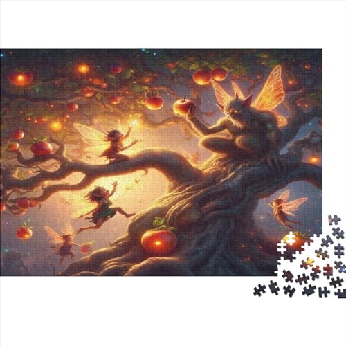 1000 Teile Puzzle für Erwachsene, Waldelfen-Puzzle, kreatives rechteckiges Holzpuzzle, Geschenk für Freunde, Familie, 1000 Teile (75 x 50 cm) von WKMoney