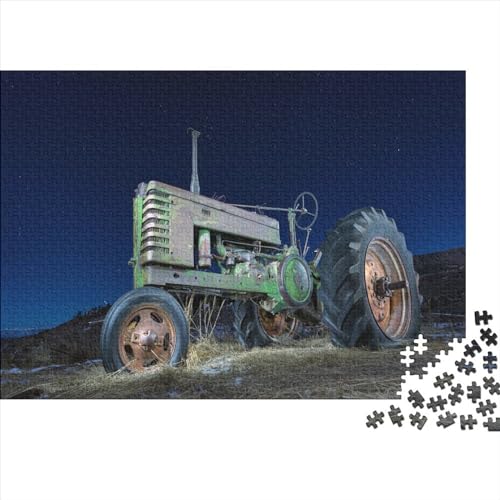 1000-teiliges Puzzle, Bauernhof-Traktor, für Erwachsene und Kinder, Holzpuzzle, Lernspielzeug, 1000 Teile (75 x 50 cm) von WKMoney
