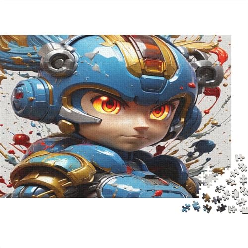 1000-teiliges Puzzle, Roboter-Kunst-Puzzles, Holzpuzzle, Montagespielzeug, interaktives Familienspiel, 1000 Teile (75 x 50 cm) von WKMoney