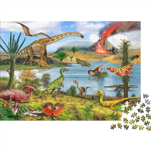 1000-teiliges Puzzle für Erwachsene, Dinosaurier-Welt-Puzzle, Holzpuzzle für Erwachsene, Familienunterhaltungsspielzeug, 1000 Stück (75 x 50 cm) von WKMoney