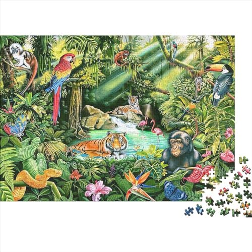 1000-teiliges Puzzle für Tropische Regenwaldtiere, Puzzle für Erwachsene und Kinder, Puzzles, 1000-teiliges Spiel, Spielzeug für Familienpuzzle, Geschenk, 1000 Stück (75 x 50 cm) von WKMoney