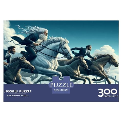 300-teiliges Puzzle für Erwachsene, Reitpuzzle, 300-teiliges Holzbrett-Puzzle – Entspannungspuzzlespiele – Denksport-Puzzle, 300 Teile (40 x 28 cm) von WKMoney