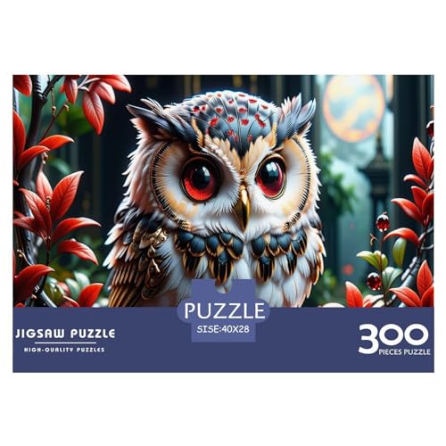 300-teiliges Puzzle für Erwachsene, Tier-Eulen-Puzzle, kreatives rechteckiges Holzpuzzle, Geschenk für Freunde und Familie, 300 Teile (40 x 28 cm) von WKMoney