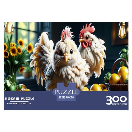 300-teiliges Puzzle für Erwachsene, Tier-Küken-Puzzle-Sets für die Familie, Holzpuzzle, Gehirn-Herausforderungspuzzle, 300 Teile (40 x 28 cm) von WKMoney