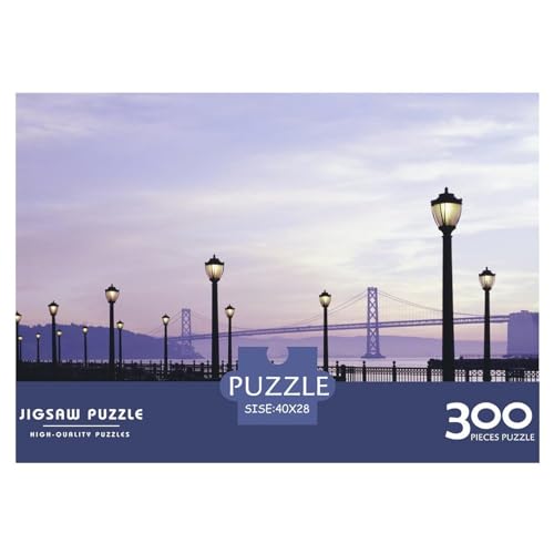 300-teiliges Puzzle für Erwachsene, amerikanische Stadtszene, Puzzle-Sets für die Familie, Holzpuzzle, Gehirn-Herausforderungspuzzle, 300 Teile (40 x 28 cm) von WKMoney