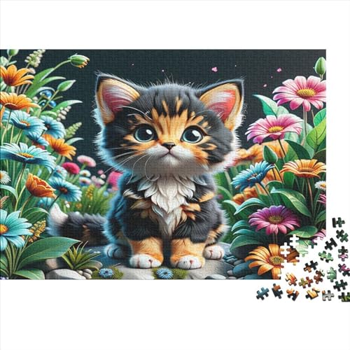 500-teiliges Puzzle für Erwachsene, Cub-Cat-Puzzle-Sets für Familien, Holzpuzzles, Brain Challenge-Puzzle, 500 Teile (52 x 38 cm) von WKMoney