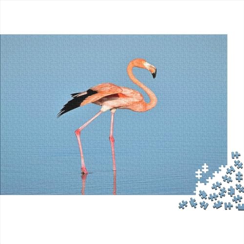 500-teiliges Puzzle für Erwachsene, Tiere, Flamingos, Puzzles, 500 Teile, Holzbrett-Puzzle – Entspannungspuzzlespiele, Denksport-Puzzle, 500 Teile (52 x 38 cm) von WKMoney