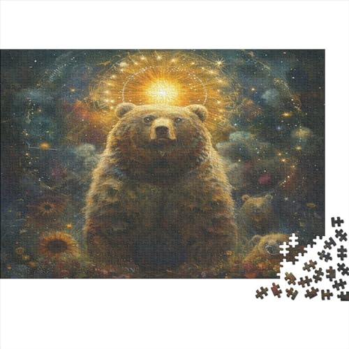 Art Animal Bear Puzzles 1000 Teile für Erwachsene Puzzles für Erwachsene 1000 Teile Puzzle Lernspiele 1000 Teile (75 x 50 cm) von WKMoney
