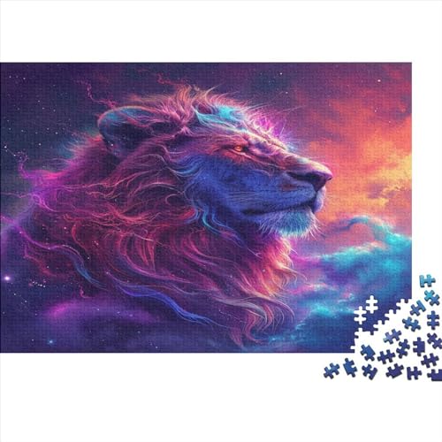 Art Lion Puzzle für Erwachsene, 1000 Teile, Puzzles für Teenager, Kinder, kreative Puzzles, Familie, herausfordernde Spiele, Spielzeug, Geschenke, 1000 Teile (75 x 50 cm) von WKMoney