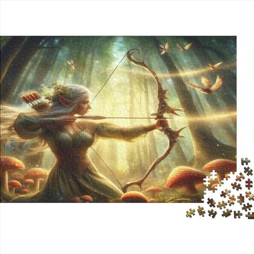 Elf Archer 500-teiliges Puzzle für Erwachsene, kreatives rechteckiges Puzzle, Holzpuzzle, Puzzle-Geschenk für Freunde und Familie, 500 Stück (52 x 38 cm) von WKMoney