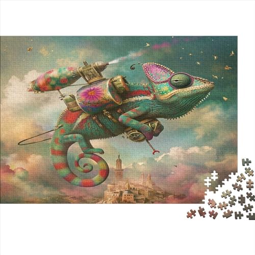 Fliegendes Chamäleon-Puzzle, 1000 Teile, für Erwachsene, Puzzle für Erwachsene, 1000 Teile, Lernspiele, 1000 Teile (75 x 50 cm) von WKMoney