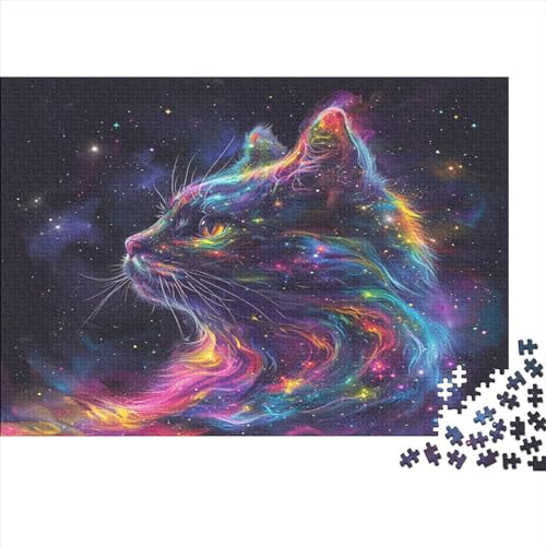 Galaxy Cat Puzzles 1000 Teile für Erwachsene Puzzles für Erwachsene 1000 Teile Puzzle Lernspiele 1000 Teile (75 x 50 cm) von WKMoney