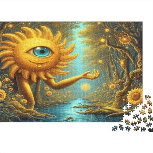 Goldene Augen-Puzzles für Erwachsene, 500-teiliges Puzzle für Erwachsene, lustiges Dekomprimierungsspiel aus Holz, 500 Teile (52 x 38 cm) von WKMoney